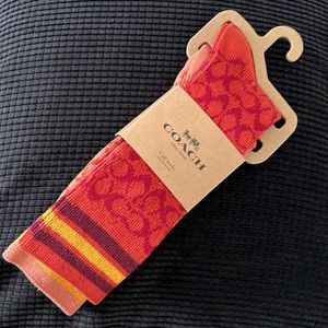 2 Pair of Coach New York Calf Socks One Size Fits All NEW With Tags